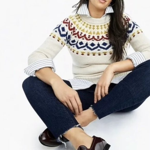 J. Crew Sweaters - J. CREW Ivan Vintage Fair Isle Sweater Ivory Multi {3C35}
